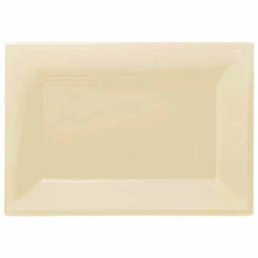 Ivory Plastic Serving Platters Sandwiches Cupcakes resuable trays party wedding annniversary cream ivory off-white bridal white