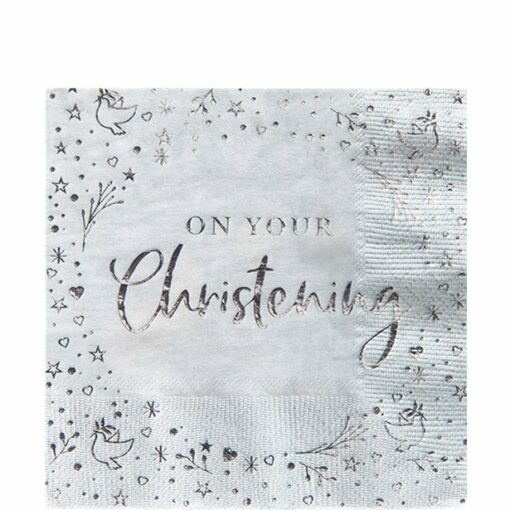 On Your Christening Blue Paper Napkins