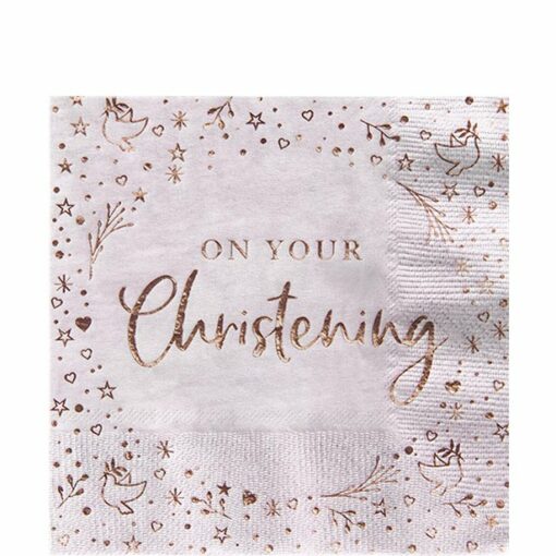 On Your Christening Pink Paper Napkins