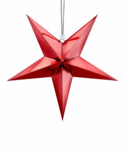 Red Paper Star Hanging Decoration