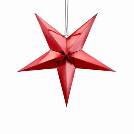 Red Paper Star Hanging Decoration