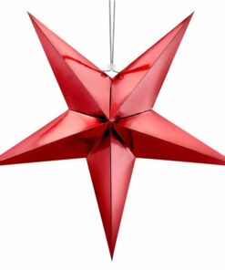 Red Paper Star Hanging Decoration