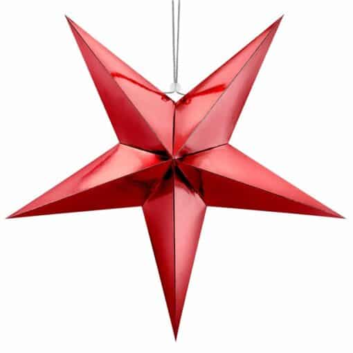 Red Paper Star Hanging Decoration