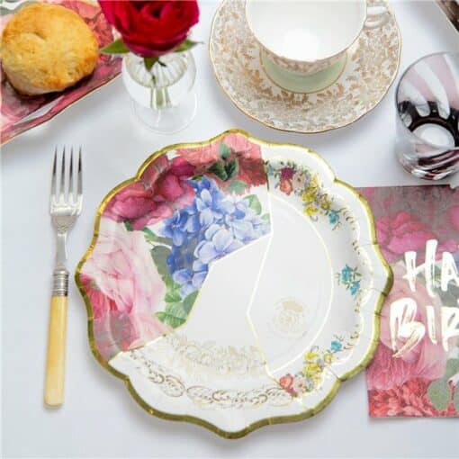 Tea Party Scalloped Paper Plate