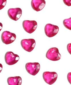 Cerise Pink Heart Table Diamantes