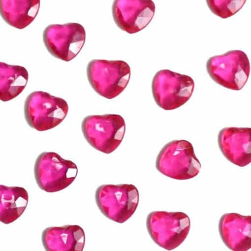 Cerise Pink Heart Table Diamantes