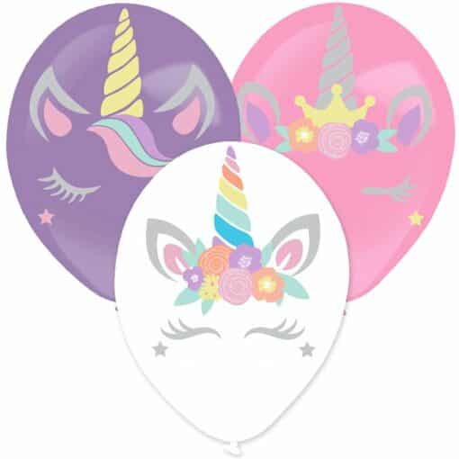 Latex Balloons with Unicorn Stickers
