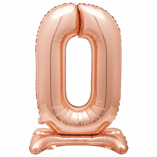 Rose Gold Number 0 Shaped Stand Up Balloon