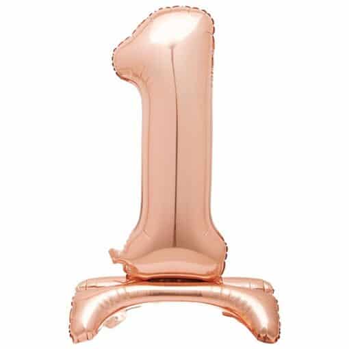 Rose Gold Number 1 Shaped Stand Up Balloon