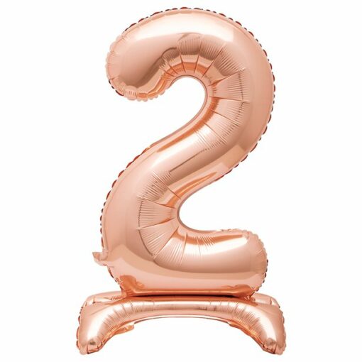 Rose Gold Number 2 Shaped Stand Up Balloon