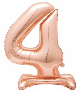 Rose Gold Number 4 Shaped Stand Up Balloon