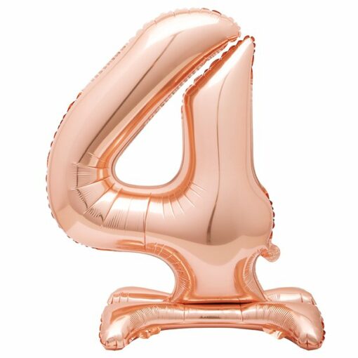 Rose Gold Number 4 Shaped Stand Up Balloon