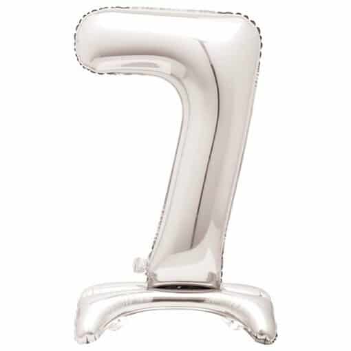 Silver Number 7 Shaped Stand Up Balloon