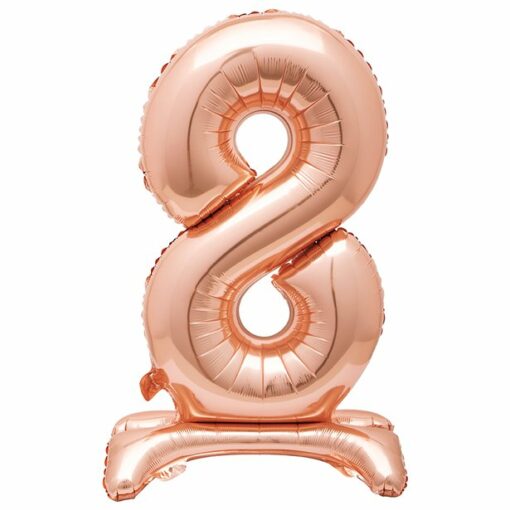 Rose Gold Number 8 Shaped Stand Up Balloon