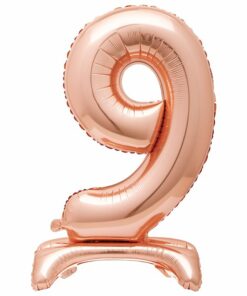 Rose Gold Number 9 Shaped Stand Up Balloon