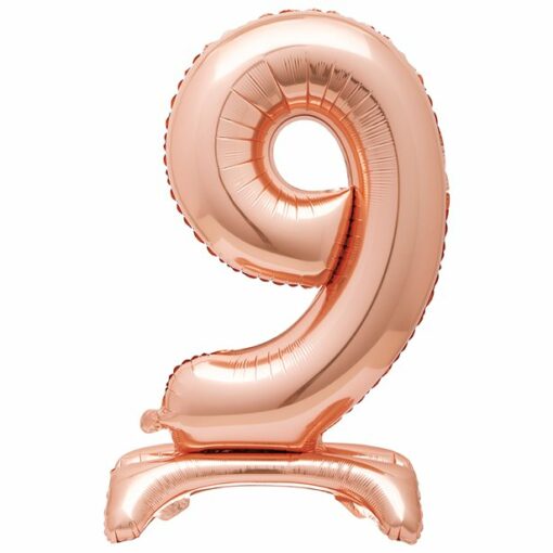 Rose Gold Number 9 Shaped Stand Up Balloon