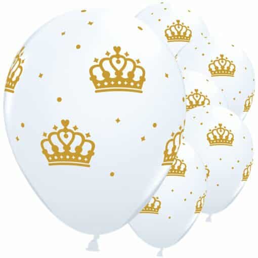 King's Coronation Crown Printed Latex Balloons