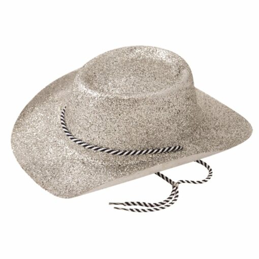 Silver Glitter Cowboy Hat