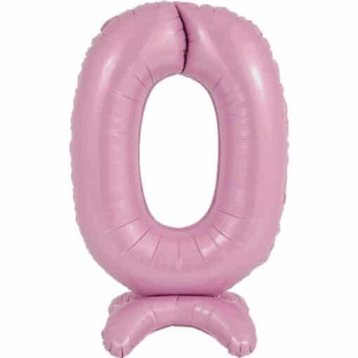 Pastel Pink Number 0 Shaped Stand Up Balloon