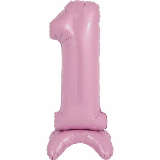 Pastel Pink Number 1 Shaped Stand Up Balloon