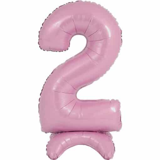 Pastel Pink Number 2 Shaped Stand Up Balloon