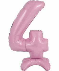 Pastel Pink Number 4 Shaped Stand Up Balloon