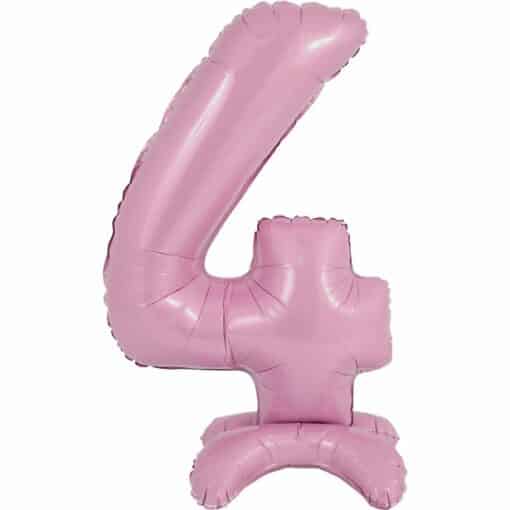 Pastel Pink Number 4 Shaped Stand Up Balloon