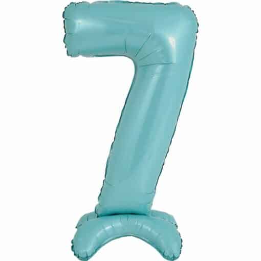 Pastel Blue Number 7 Shaped Stand Up Balloon