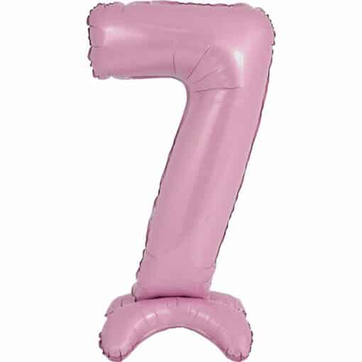 Pastel Pink Number 7 Shaped Stand Up Balloon