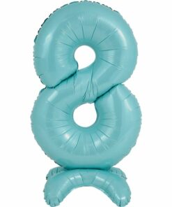 Pastel Blue Number 8 Shaped Stand Up Balloon