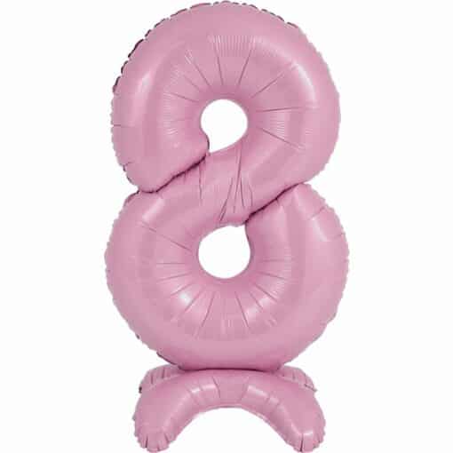 Pastel Pink Number 8 Shaped Stand Up Balloon