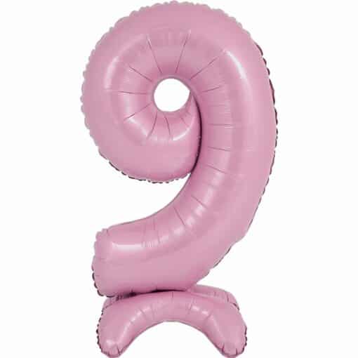 Pastel Pink Number 9 Shaped Stand Up Balloon