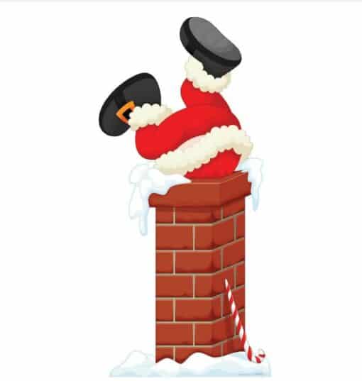 Santa Stuck In Chimney Christmas Lifesize Cardboard Cutout