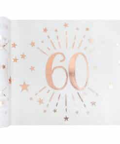 60th White Metallic Fabric Table Runner