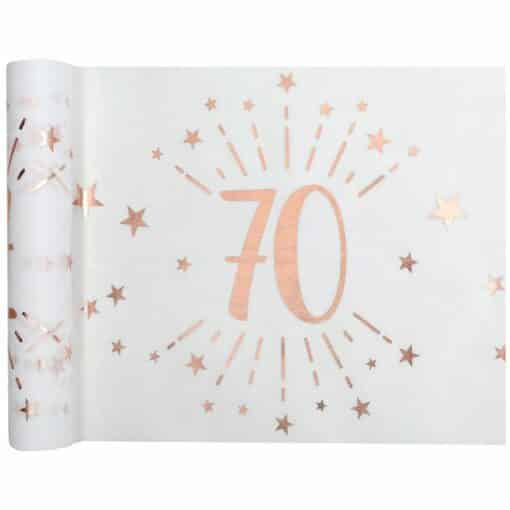 70th White Metallic Fabric Table Runner