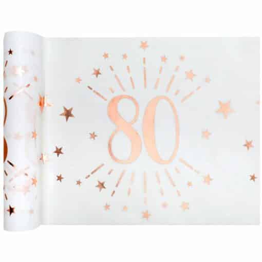 80th White Metallic Fabric Table Runner