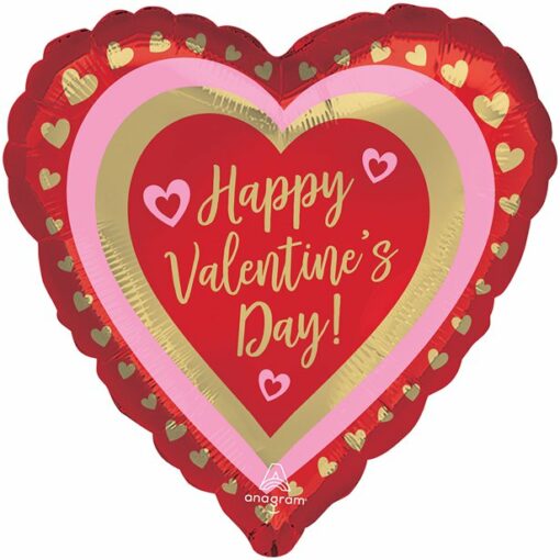 Happy Valentine's Golden Hearts Balloon