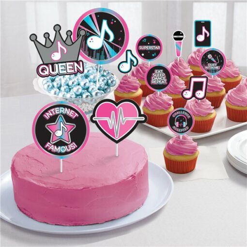 12 assorted design cake picks