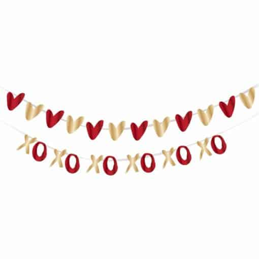 Red & Gold Hearts & XOXO Banner