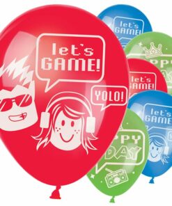 Party Town Gaming Printed Latex Balloons