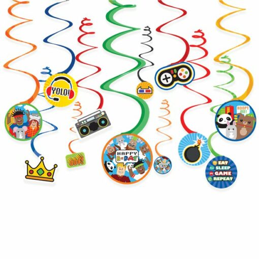 Party Town Gaming Swirl Decorations