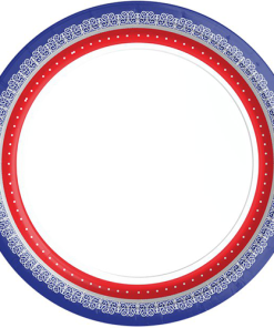 Red, White & Blue Round Serving Platter -