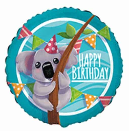 Koala Party Happy Birthday Foil Balloon