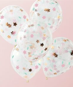 Floral Confetti Latex Balloons