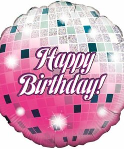 Glitter Ball Happy Birthday Foil Balloon