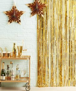 Gold Metallic Foil Fringe Curtain