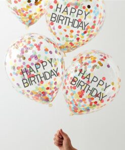 Happy Birthday Confetti Latex Balloons