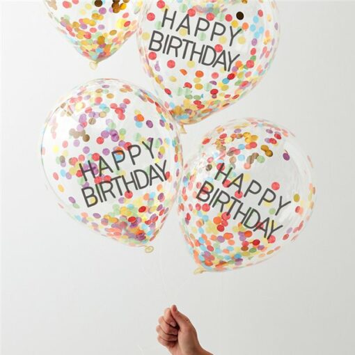 Happy Birthday Confetti Latex Balloons