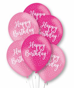 Happy Birthday Pink Latex Balloons