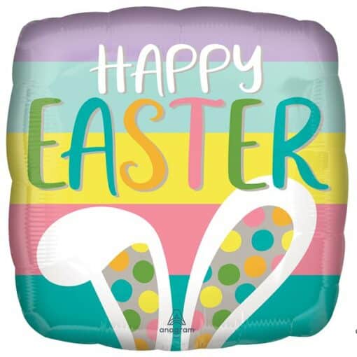 Happy Easter Bunny Ears Square Balloon